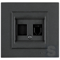 Розетка телефонна TF cat 3 Arvia Electric KAREN Димчастий (20 04 2000 221)